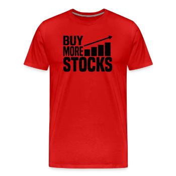 Kauft mehr Aktien - Männer Premium Bio T-Shirt - Rot - Vorne - Damien (186cm)