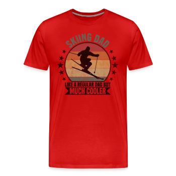 Papa skieur Ski - T-shirt bio Premium Homme - rouge - Devant - Damien (186cm)