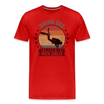 Diving Dad Diver - Men's Premium Organic T-Shirt - red - Front - Damien (186cm)