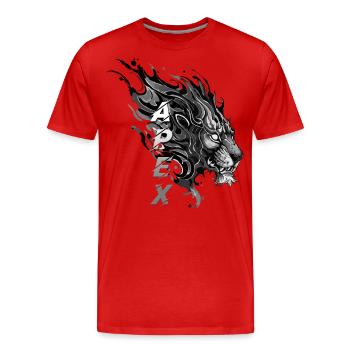 Majesté du lion Apex - T-shirt bio Premium Homme - rouge - Devant - Damien (186cm)
