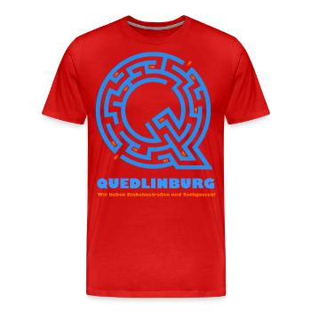 Quedlinburg (Street Edition) - Men's Premium Organic T-Shirt - red - Front - Damien (186cm)