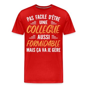 Great colleague | Humor Woman Colleague - Men's Premium Organic T-Shirt - red - Front - Damien (186cm)