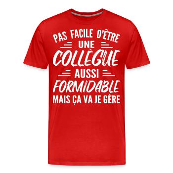 Great colleague | Humor Woman Colleague - Men's Premium Organic T-Shirt - red - Front - Damien (186cm)
