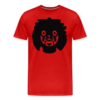 Name is Panic - Men's Premium Organic T-Shirt - red - Front - Damien (186cm)