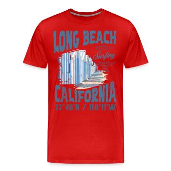 Long beach surfing goods 3 - T-shirt bio Premium Homme - rouge - Devant - Damien (186cm)