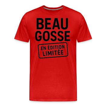 Beau gosse en édition limitée - T-shirt bio Premium Homme - rouge - Devant - Damien (186cm)