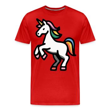 Minimales Regenbogen-Einhorn – Einfache Fantasy-Pferdekunst - Männer Premium Bio T-Shirt - Rot - Vorne - Damien (186cm)
