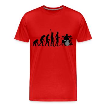 evolution_drummer_b_2c - T-shirt bio Premium Homme - rouge - Devant - Damien (186cm)