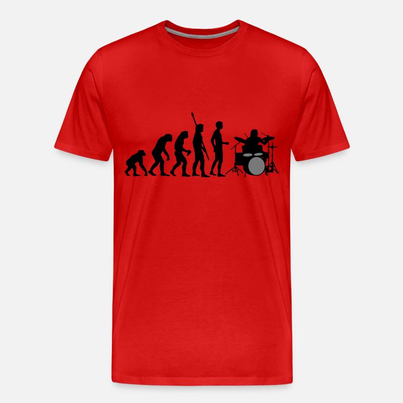 evolution_drummer_b_2c - Männer Premium Bio T-Shirt - Rot