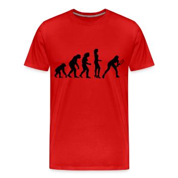evolution_female_tennis_a_1c - Männer Premium Bio T-Shirt - Rot - Vorne - Damien (186cm)