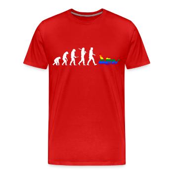 Gay Evolutio Women - EN - Men's Premium Organic T-Shirt - red - Front - Damien (186cm)