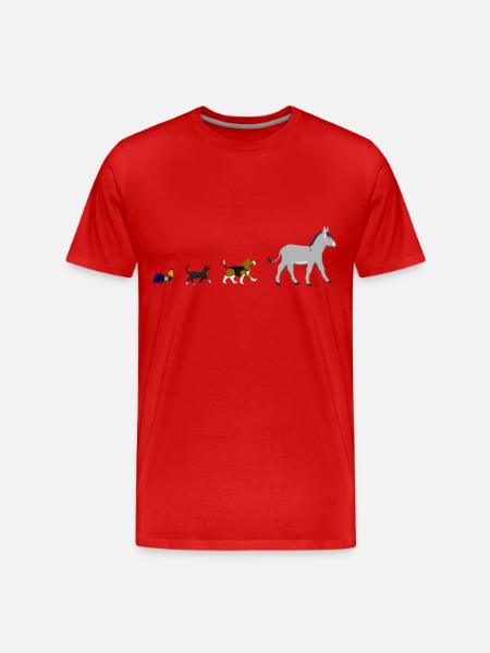 Chien, chat, coq, âne - T-shirt bio Premium Homme - rouge