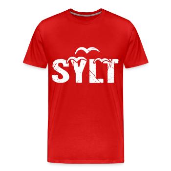 Sylt Island Seagulls - Men's Premium Organic T-Shirt - red - Front - Damien (186cm)