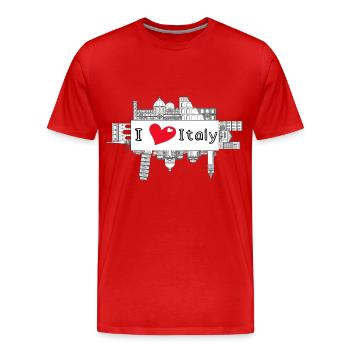 i love italy - Men's Premium Organic T-Shirt - red - Front - Damien (186cm)
