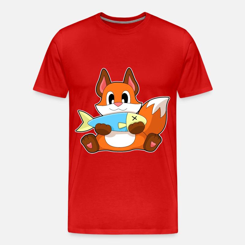 Fox Fish - Men's Premium Organic T-Shirt - red