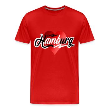 Hambourg - T-shirt bio Premium Homme - rouge - Devant - Damien (186cm)