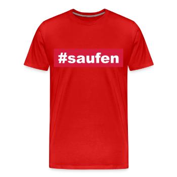 #saufen tshirt - Männer Premium Bio T-Shirt - Rot - Vorne - Damien (186cm)