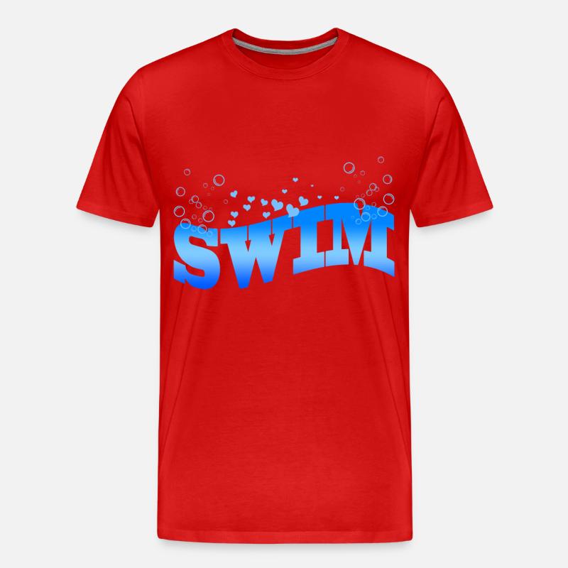 Schwimmen - Männer Premium Bio T-Shirt - Rot