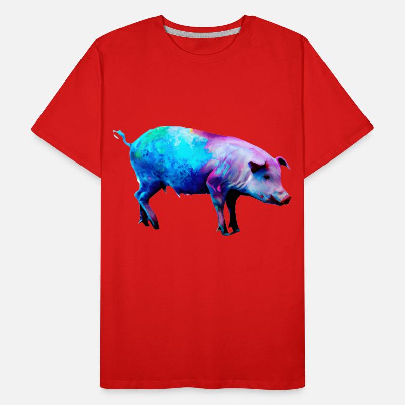 Farbenfrohes Schwein Männer Premium Bio T-Shirt