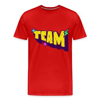 Team - Männer Premium Bio T-Shirt - Rot - Vorne - Damien (186cm)