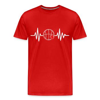 Rhythm Basketball Free Time Gift Basketball Player - Men's Premium Organic T-Shirt - red - Front - Damien (186cm)