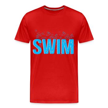 Nager - T-shirt bio Premium Homme - rouge - Devant - Damien (186cm)