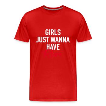 Girls just want to have Rum - Men's Premium Organic T-Shirt - red - Front - Damien (186cm)