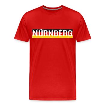 NUREMBERG DRAPEAU DE L’ALLEMAGNE - T-shirt bio Premium Homme - rouge - Devant - Damien (186cm)