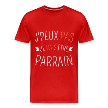 J peux pas je vais être parrain - T-shirt bio Premium Homme - rouge - Devant - Damien (186cm)