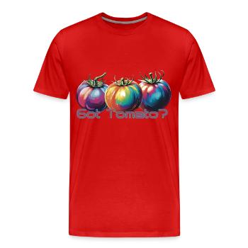 Tomate bekommen - Männer Premium Bio T-Shirt - Rot - Vorne - Damien (186cm)