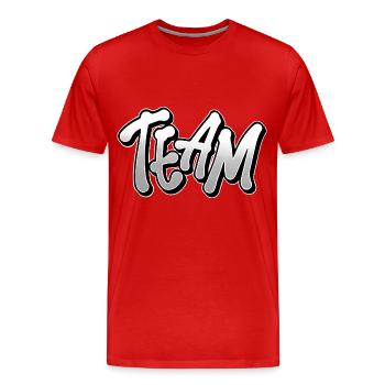 Team - Men's Premium Organic T-Shirt - red - Front - Damien (186cm)