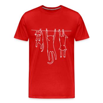 Chats Cat Stubentiger Chemises - T-shirt bio Premium Homme - rouge - Devant - Damien (186cm)