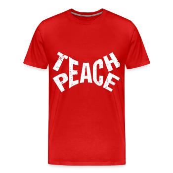 Enseigner la paix - T-shirt bio Premium Homme - rouge - Devant - Damien (186cm)