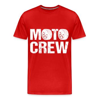 Moto Crew Motorrad Biker - Männer Premium Bio T-Shirt - Rot - Vorne - Damien (186cm)
