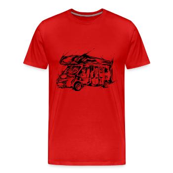 Camping caravane - T-shirt bio Premium Homme - rouge - Devant - Damien (186cm)