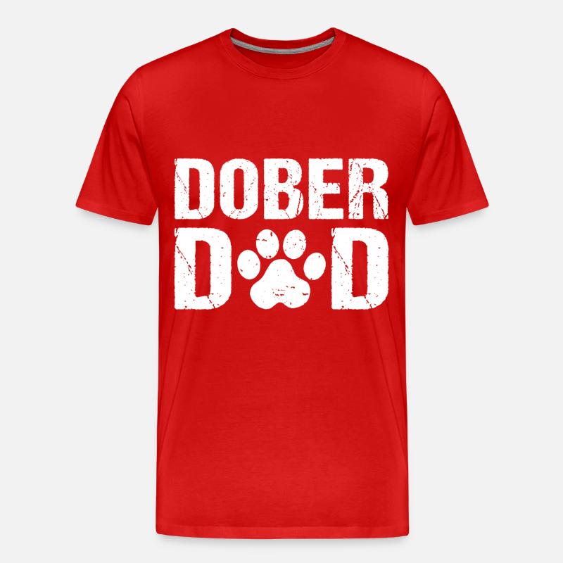 Dober Dad Dobermann Hunde - Männer Premium Bio T-Shirt - Rot