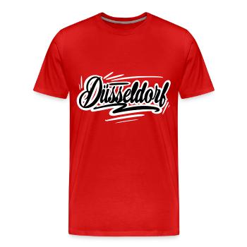 Dusseldorf - T-shirt bio Premium Homme - rouge - Devant - Damien (186cm)