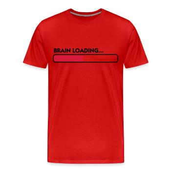 Gehirn Ladevorgang - Männer Premium Bio T-Shirt - Rot - Vorne - Damien (186cm)