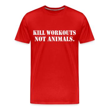 KILL EXERCICES SANS ANIMAUX - T-shirt bio Premium Homme - rouge - Devant - Damien (186cm)