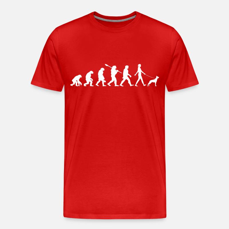 Evolution Lustiger Belgischer Schäferhund Malinois - Männer Premium Bio T-Shirt - Rot