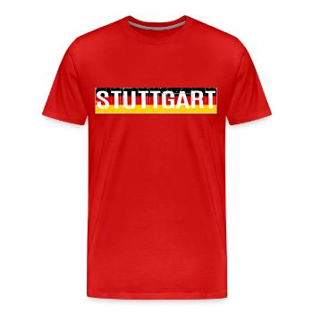 STUTTGART STUTTGART BADEN WÜRTTEMBERG ALLEMAGNE - T-shirt bio Premium Homme - rouge - Devant - Damien (186cm)