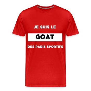 Je suis le goat des paris sportifs - T-shirt bio Premium Homme - rouge - Devant - Damien (186cm)