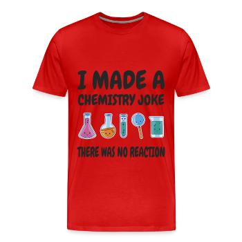 Blague de chimie, il n’y a pas eu de réaction - T-shirt bio Premium Homme - rouge - Devant - Damien (186cm)