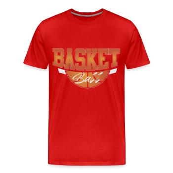 Basketball Basketballer - Männer Premium Bio T-Shirt - Rot - Vorne - Damien (186cm)