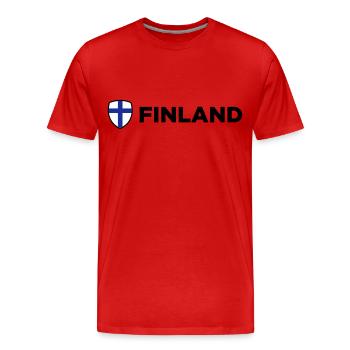 Drapeau national de la Finlande - T-shirt bio Premium Homme - rouge - Devant - Damien (186cm)