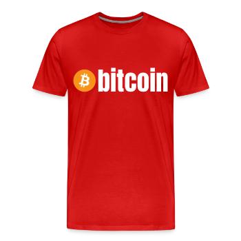 Bitcoin (Bitcoin) - Männer Premium Bio T-Shirt - Rot - Vorne - Damien (186cm)