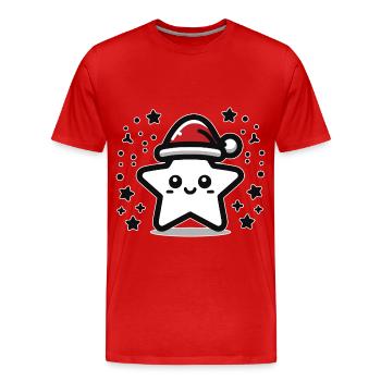 Stern Niedlicher Weihnachtsstern - Männer Premium Bio T-Shirt - Rot - Vorne - Damien (186cm)
