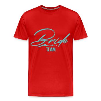 Team Bride - Men's Premium Organic T-Shirt - red - Front - Damien (186cm)