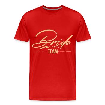 Team Bride - Männer Premium Bio T-Shirt - Rot - Vorne - Damien (186cm)