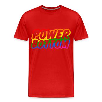 Power Bottom Shirt - Männer Premium Bio T-Shirt - Rot - Vorne - Damien (186cm)